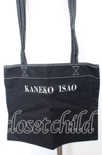 KANEKO ISAO / ロゴプリントステッチトートバッグ  クロ×シロ O-25-10-10-003-EL-BG-IG-ZT-K012