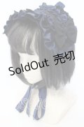 ATELIER PIERROT / Gathered Bloom Headdress ヘッドドレス  ネイビー×ブラック O-25-10-10-020-EL-AC-IG-OS