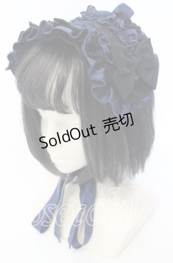 画像1: ATELIER PIERROT / Gathered Bloom Headdress ヘッドドレス  ネイビー×ブラック O-25-10-10-020-EL-AC-IG-OS