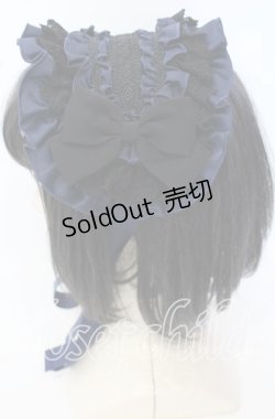 画像2: ATELIER PIERROT / Gathered Bloom Headdress ヘッドドレス  ネイビー×ブラック O-25-10-10-020-EL-AC-IG-OS