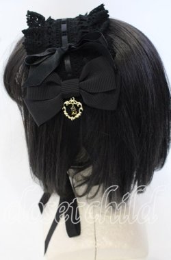 画像2: BABY,THE STARS SHINE BRIGHT / プリンセスドロップヘッドドレス  クロ O-25-10-10-021-BA-AC-IG-OS