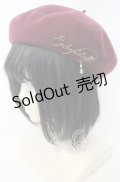 Enchantlic Enchantilly / ロゴプリントベレー帽  ワイン O-25-10-10-024-LO-AC-IG-ZT-K011