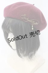 Enchantlic Enchantilly / ロゴプリントベレー帽  ワイン O-25-10-10-024-LO-AC-IG-ZT-K011