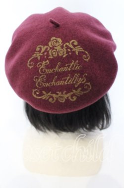 画像3: Enchantlic Enchantilly / ロゴプリントベレー帽  ワイン O-25-10-10-024-LO-AC-IG-OS