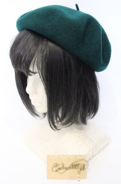 画像1: Enchantlic Enchantilly / ロゴプリントベレー帽  グリーン O-25-10-10-025-LO-AC-IG-OS