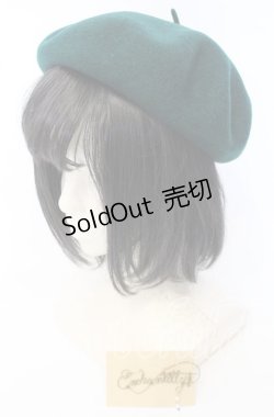 画像1: 【SALE】Enchantlic Enchantilly / ロゴプリントベレー帽  グリーン O-25-10-10-025-LO-AC-IG-ZT-K011