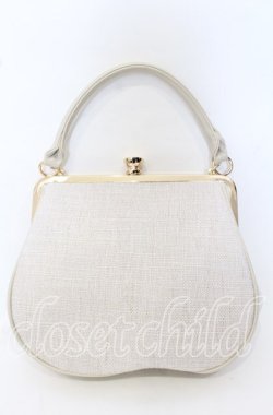 画像3: an another angelus / リボンローズ刺繍がま口バッグ  ナチュラル×ブルー刺繍 O-25-10-10-027-CA-BG-IG-OS