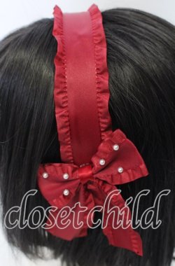 画像2: m petit by misako / AMPLリボンカチューシャ  ワイン O-25-10-10-028-LO-AC-OW-OS