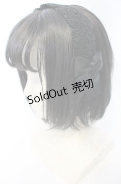 画像1: m petit by misako / レースリボンカチューシャ  クロ O-25-10-10-030-LO-AC-OW-ZT444