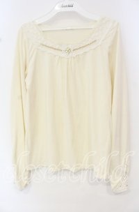 axes femme / ビジュー配色カットソー  生成り O-25-10-11-024-AX-TO-IG-ZT052