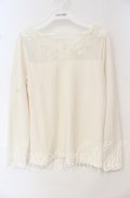 axes femme / 繊細レース長袖インナー M アイボリー O-25-10-11-025-AX-TO-IG-OS
