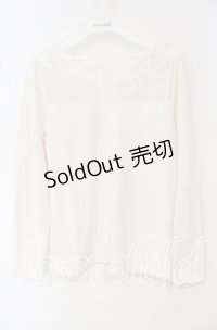 axes femme / 繊細レース長袖インナー M アイボリー O-25-10-11-025-AX-TO-IG-ZT002