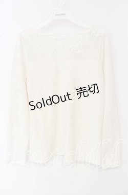 画像1: axes femme / 繊細レース長袖インナー M アイボリー O-25-10-11-025-AX-TO-IG-ZT002