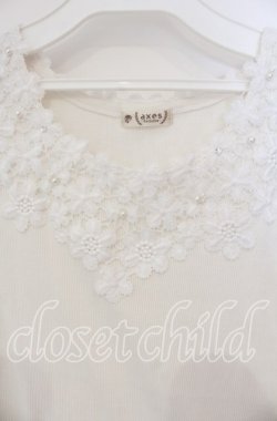 画像2: axes femme / 吸水速乾モチーフレースタンク F シロ O-25-10-11-027-AX-TO-IG-OS