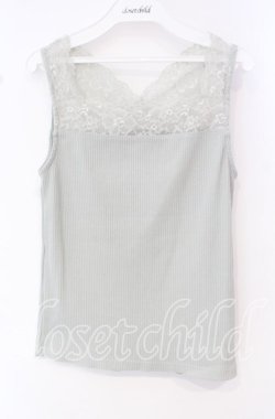 画像1: axes femme / 2WAYレースリブタンク F グリーン O-25-10-11-028-AX-TO-IG-OS