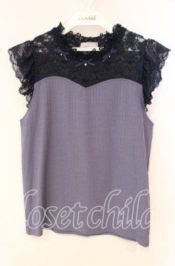 画像1: axes femme POETIQUE / レースビスチェ切替タンク M ネイビー系 O-25-10-11-029-AX-TO-IG-OS