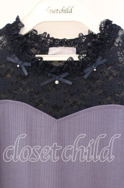 画像2: axes femme POETIQUE / レースビスチェ切替タンク M ネイビー系 O-25-10-11-029-AX-TO-IG-OS