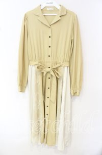 axes femme / レース切替シャツワンピース M イエロー O-25-10-11-031-AX-OP-IG-OS