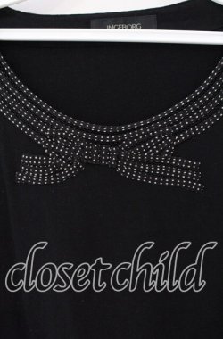 画像2: INGEBORG / ドットリボンデザインカットソー 11号 クロ O-25-10-11-033-LO-TO-OW-OS