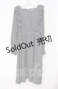 m petit by misako / CHKフリルOPナガ ワンピース M グレー O-25-10-11-045-LO-OP-IG-OS