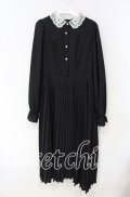 m petit by misako / AM*レースエリプリーツワンピース M クロ O-25-10-11-046-LO-OP-IG-OS