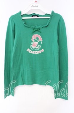 画像1: PEACE NOW / フリルネックプリントカットソー  グリーン O-25-10-11-051-PU-TO-IG-OS