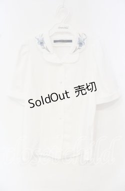 画像1: an another angelus / アイリス刺繍開衿ブラウス  シロ O-25-10-11-053-CA-BL-IG-ZT127