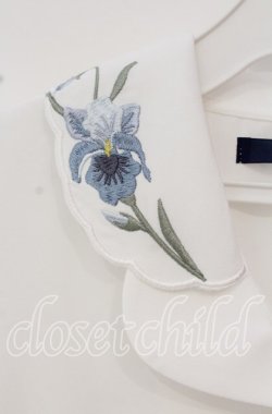 画像2: an another angelus / アイリス刺繍開衿ブラウス  シロ O-25-10-11-053-CA-BL-IG-OS
