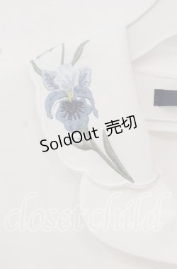 画像2: an another angelus / アイリス刺繍開衿ブラウス  シロ O-25-10-11-053-CA-BL-IG-ZT127