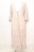axes femme / 総レースガウン M 生成り O-25-10-11-1033-AX-TO-IG-OS