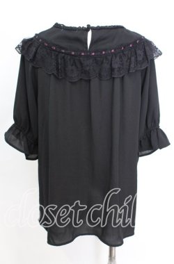 画像3: axes femme / 紫陽花刺繍ブラウス M クロ O-25-10-11-1034-AX-BL-IG-OS