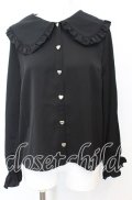 axes femme POETIQUE / ハート釦丸襟ブラウス  クロ O-25-10-11-1037-AX-BL-IG-OS
