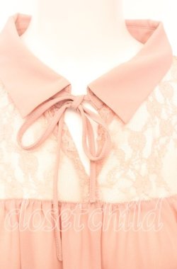 画像2: axes femme POETIQUE / レース切り替えプルブラウス  ピンク O-25-10-11-1038-AX-TO-IG-OS