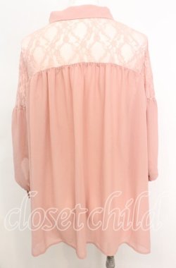 画像3: axes femme POETIQUE / レース切り替えプルブラウス  ピンク O-25-10-11-1038-AX-TO-IG-OS