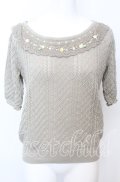axes femme / サテンローズ付サマーニット F グリーン系 O-25-10-11-1040-AX-TO-IG-OS