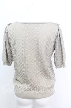 画像3: axes femme / サテンローズ付サマーニット F グリーン系 O-25-10-11-1040-AX-TO-IG-OS