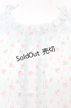 画像2: axes femme / 小花柄ノースリブラウス M サックス O-25-10-11-1041-AX-BL-IG-OS