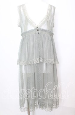 画像1: axes femme / ドットチュール重ねジレ  グリーン O-25-10-11-1042-AX-TO-IG-OS