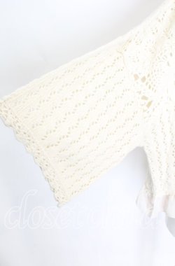画像2: axes femme / シフォンフリル鍵編みニット  アイボリー O-25-10-11-1043-AX-TO-IG-OS