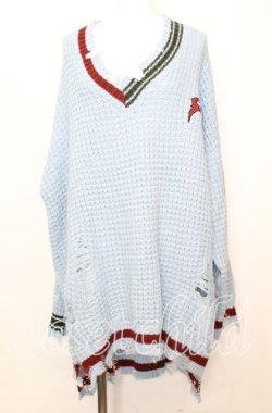 画像1: Candy Stripper / CND COLLEGE ニット  サックス O-25-10-11-1047-PU-TO-IG-OS