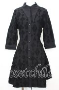 KILL STAR / Vanda Flocked Collar Dress ドレス L ブラック O-25-10-11-1049-SL-OP-IG-OS