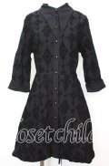 KILL STAR / Vanda Flocked Collar Dress ドレス XL ブラック O-25-10-11-1050-SL-OP-IG-OS