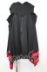 画像1: NieR Clothing / 着物風袖 FRONT ZIP付きOFF-SHOULDER PARKA【CROSS】 パーカー  ブラック×レッド O-25-10-11-1054-PU-TO-IG-OS (1)