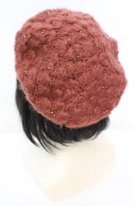 画像2: axes femme / スカラップニットベレー  朱色 O-25-10-11-1063-AX-AC-IG-OS (2)