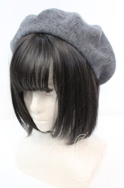 画像1: axes femme / プレーンベレー帽  グレー O-25-10-11-1064-AX-AC-IG-OS