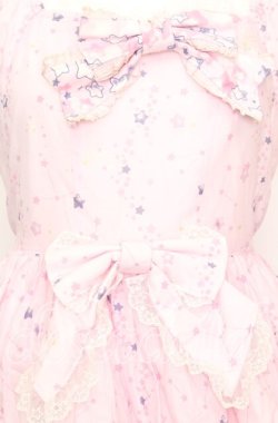 画像2: BABY,THE STARS SHINE BRIGHT / キラキラ星座とコンペイトウのお星様柄ワンピース  ピンク O-25-10-11-1008-BA-OP-IG-OS