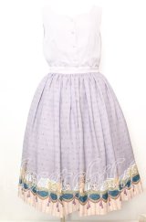 axes femme POETIQUE / パルティシオン柄ワンピース M グレー×ラベンダー O-25-10-11-1012-AX-OP-IG-OS