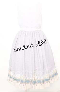 画像1: axes femme POETIQUE / パルティシオン柄ワンピース M グレー×ラベンダー O-25-10-11-1012-AX-OP-IG-OS