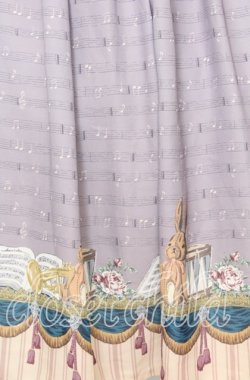 画像2: axes femme POETIQUE / パルティシオン柄ワンピース M グレー×ラベンダー O-25-10-11-1012-AX-OP-IG-OS