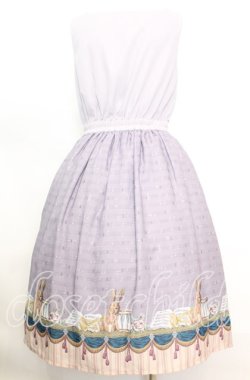 画像3: axes femme POETIQUE / パルティシオン柄ワンピース M グレー×ラベンダー O-25-10-11-1012-AX-OP-IG-OS